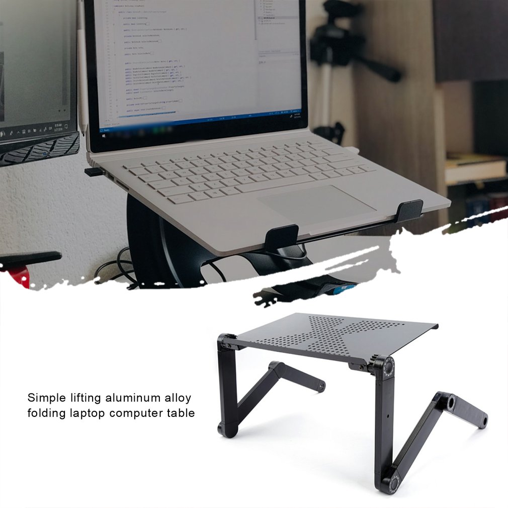 Aluminum Alloy Adjustable Laptop Table Portable Folding Computer Desk Notebook Desktop Stand Computer Table For Sofa Bed