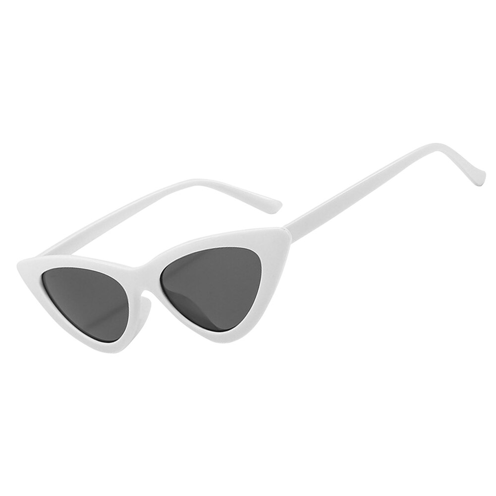 Cat Eye Zonnebril Goggles Vrouwen Sexy Driehoek Retro Kleine Zonnebril Mannen Eyewear Vrouwelijke UV400 Fietsen Vissen Zonnebril: WHITE