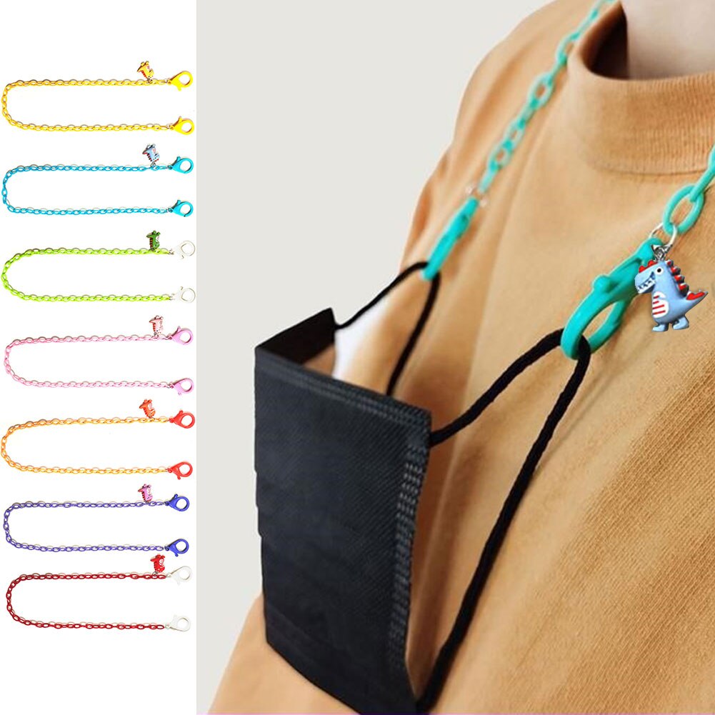 Cuerda colgante para mascarilla, cordón ajustable para máscara facial, sin huellas, dos ganchos, cadena para gafas para niños