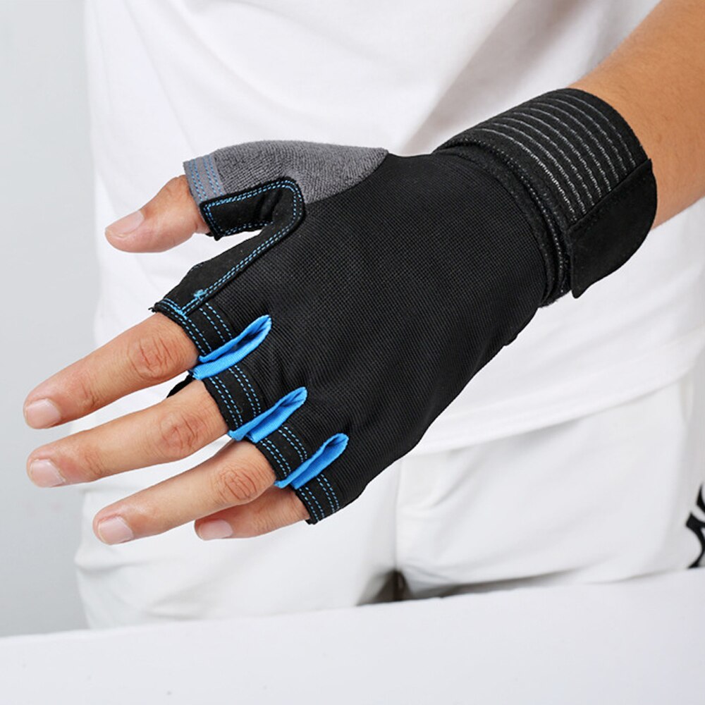 Halve vinger fitness handschoenen voor buitensporten, volledige polsbescherming, ademende scheurbestendige handschoenen, gym vinger polsbescherming