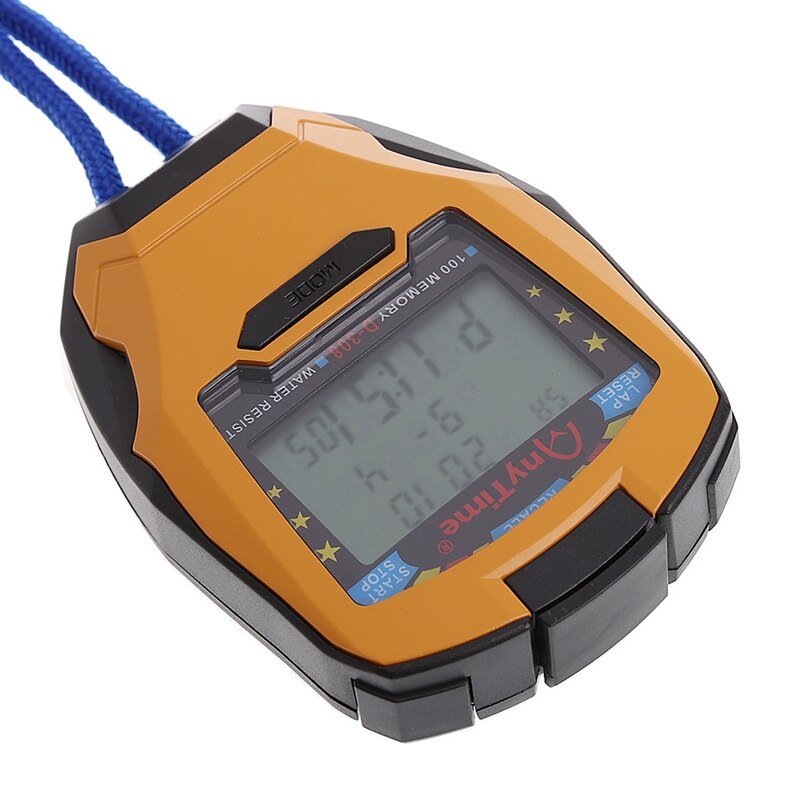 Cronometro professionale 3 Righe 100 Giri di 1/1000 Secondi Digitale di Sport Contatore Timer Professionale Atletica Cronometro