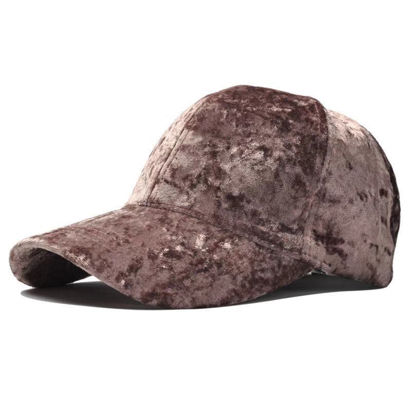 Koreaanse Versie Van De Gouden Fluwelen Glad Cap Baseball Cap Mannen En Vrouwen Herfst/Winter Mode casual Gebogen Rand