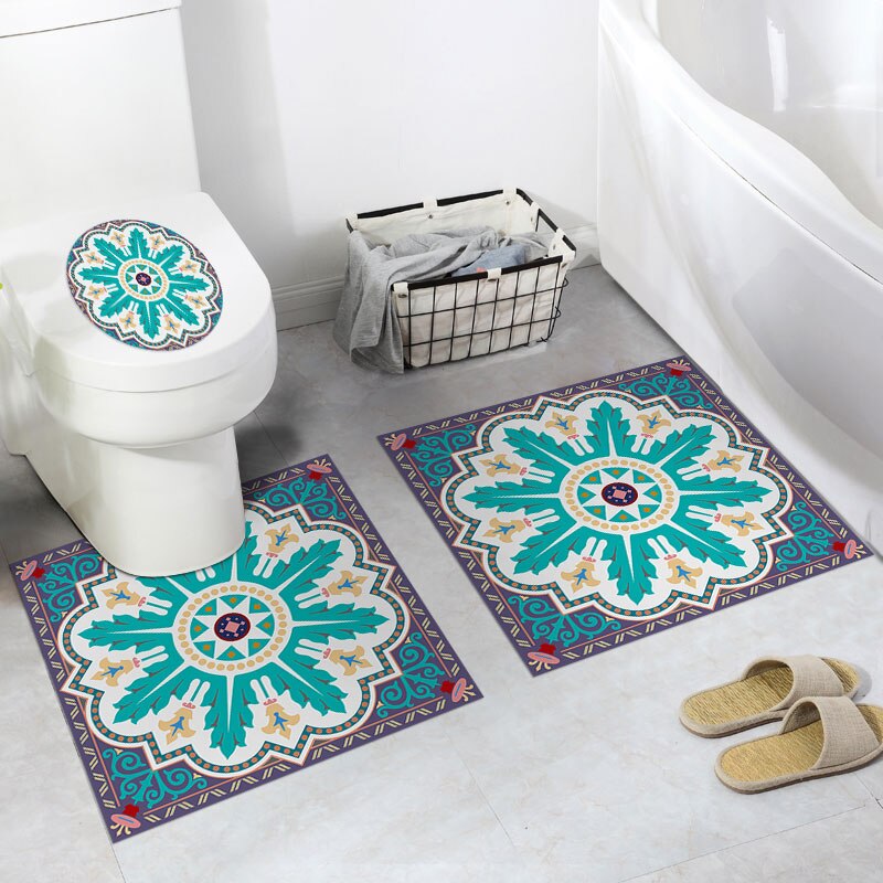 DIY Toilet Sticker Bathroom for Home Decor Decal Poster Background Stickers Modern Floor Mural Self Adhesive Wallpaper: B04