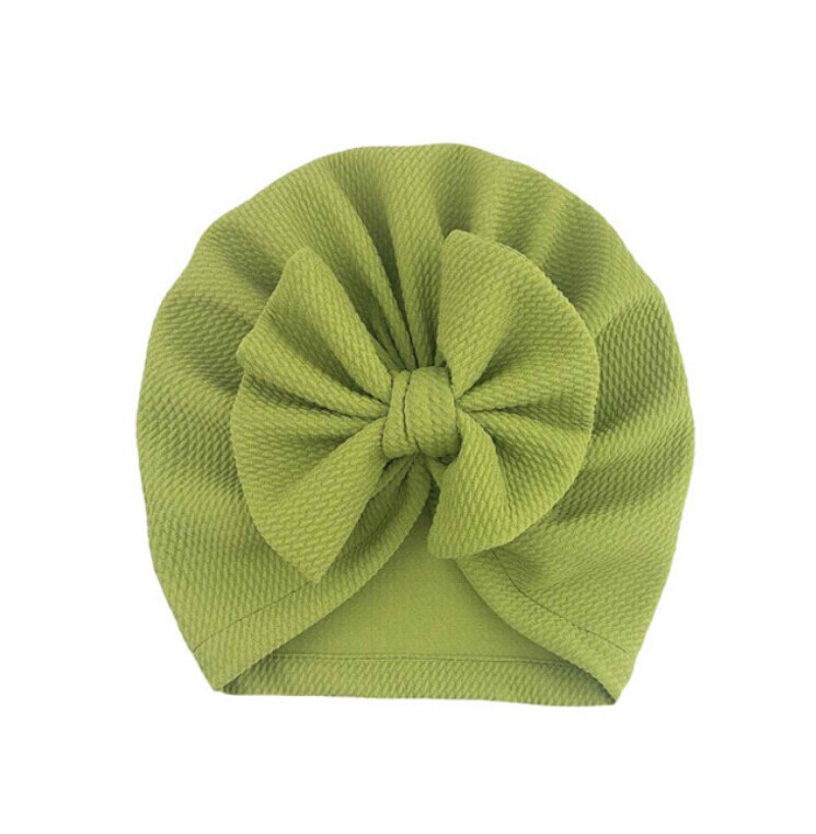 Baby Stuff Accessories Baby Girl Hat With Bow Knot Infant Beanie Solid Big Bowknot Cap For Girls Kid Hats: Fruit Green