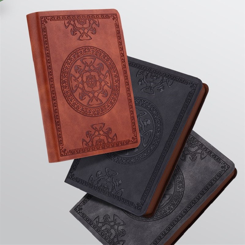 Portable mini notebook small notepad Exquisite printing book Students learn to write and office notebooks Leather A6 notebook