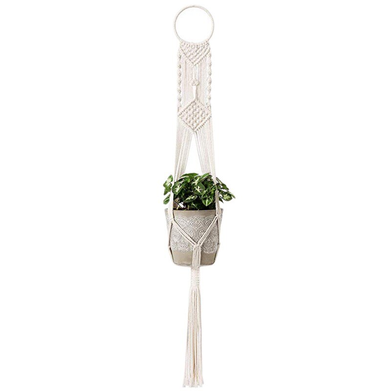 Handgemaakte Geknoopte Macrame Plant Hanger Bloem/pot Hanger voor Wanddecoratie Countyard Tuin: 71A