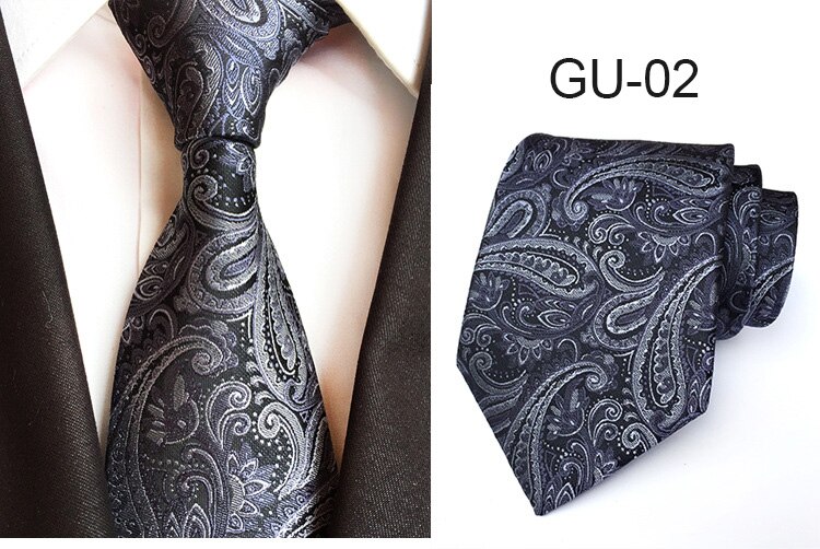 Gusleson 8cm klassisk glipper til menn 100%  silke jacquard paisley floral cravatta glipper mann brudgom forretningsslips tilbehør