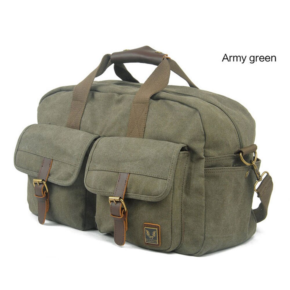 Lukegear Overnight Weekend Bags Canvas Sturdy Duffle Packs Green Grey Khaki Colors: Groen