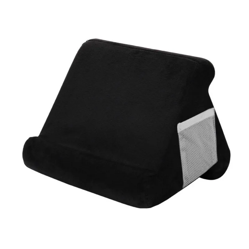 Multifunctionele tabletstandaard, kussen, tablet- en telefoonhouder voor ipad, laptop, mobiele telefoon, ondersteuning voor bed, tablethouder, beugel, boek: Zwart