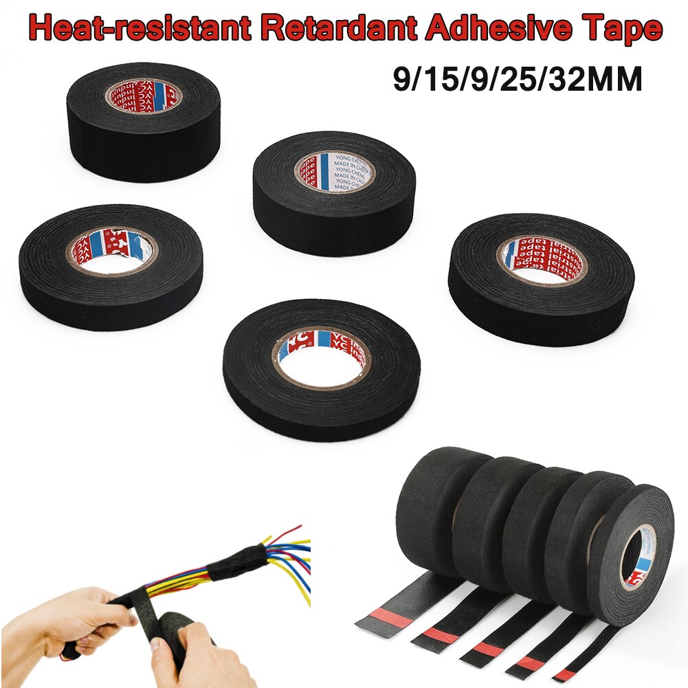 Cinta ignífuga resistente al calor para coche, arnés de cableado de 15M, adhesivo de tela, protector de telar, cintas ignífugas