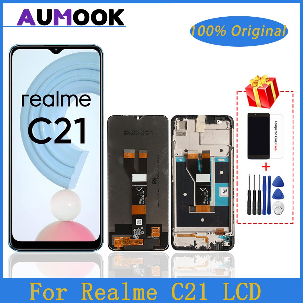 Original 6.5" LCD For Realme C21 Display Touch Screen Digitizer Assembly Realme C21 LCD RMX3201 LCD Touch Screen Replacement