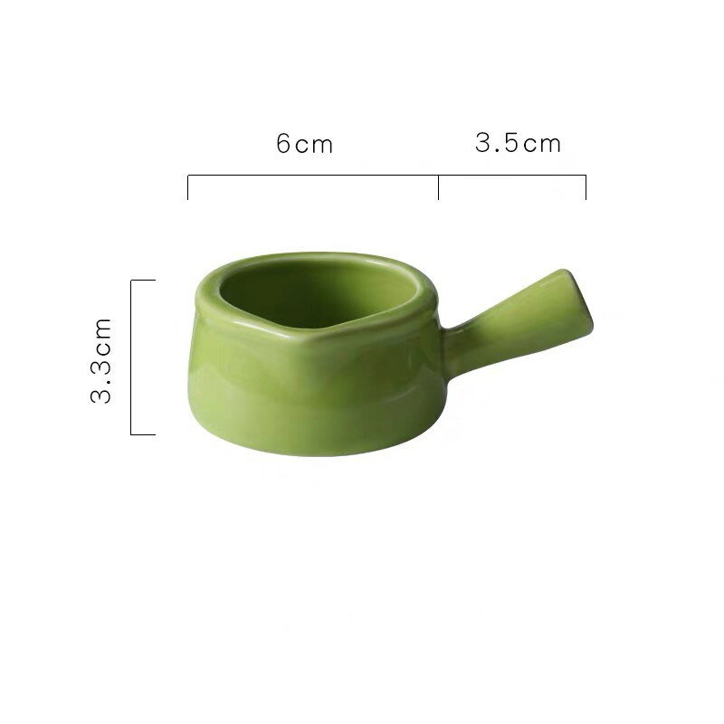 Japanische Keramik Hand bemalt Sauce Milch Krug Kaffee Container Tragbare Milch Topf mit Griff Küche Kochen Suppe Topf Geschirr: 50ml green