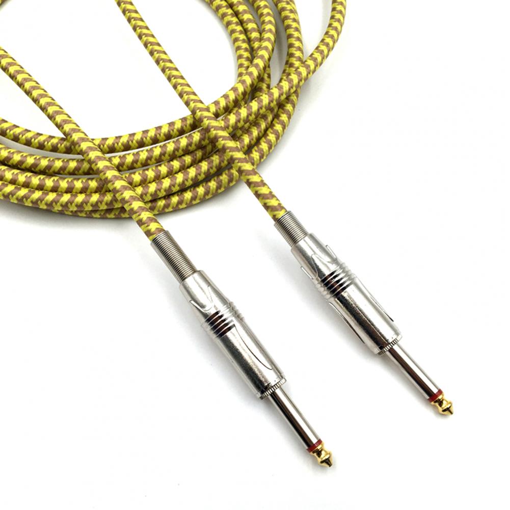 3/5/10M Guitar Cable Cord Bass Instrument Guitar Connecting Braided Tweed Lead Cable Guitar Noise Reduction Braided Tweed Line