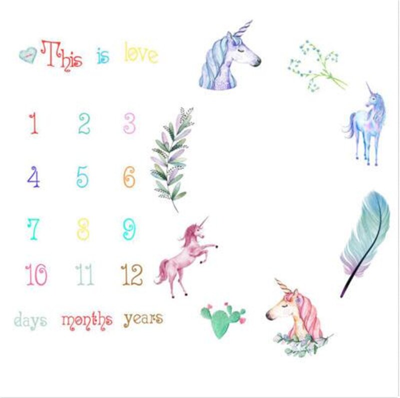 Newborn Baby Girls Boy Blanket Milestone Photography Photo Props Shoots Cloth Baby Girl photography fabrics Accessories: Unicorn