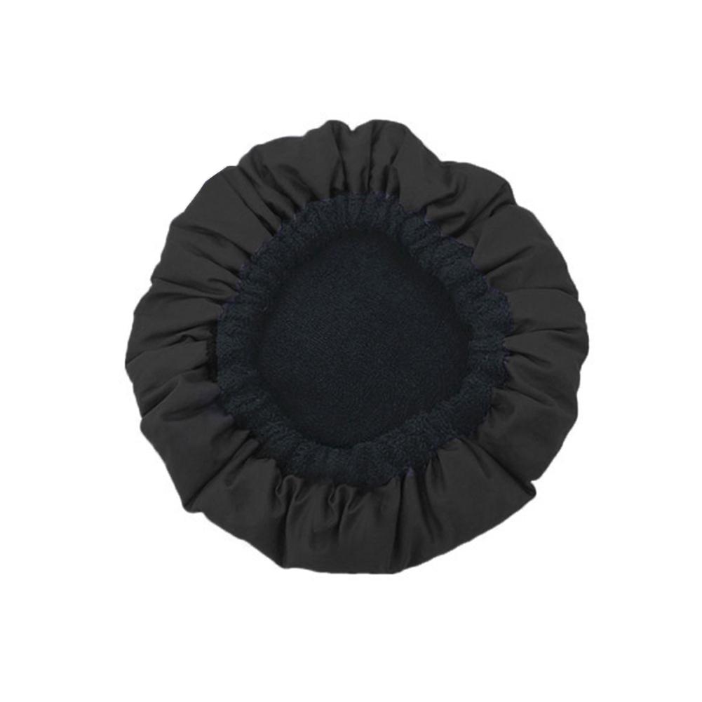 Gorro térmico para el cuidado del cabello, gorro térmico para acondicionamiento profundo, para microondas, algodón, microfibra humeante, Reversible, linaza Interior: Black