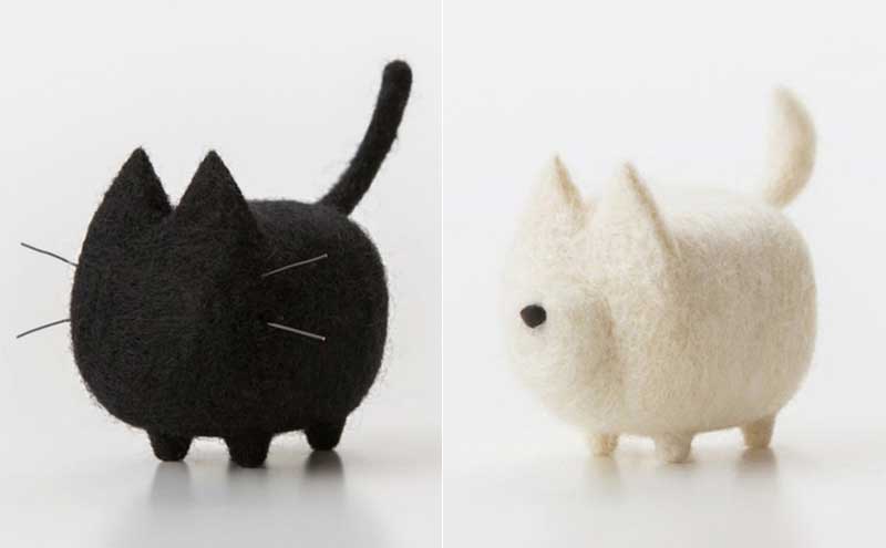 Non-Finished DIY No Faceless Dog Tiger Cat Wool Felt Doll Needle Felting kit Accessories Felt Poked For Kids Children Handmade: A0175