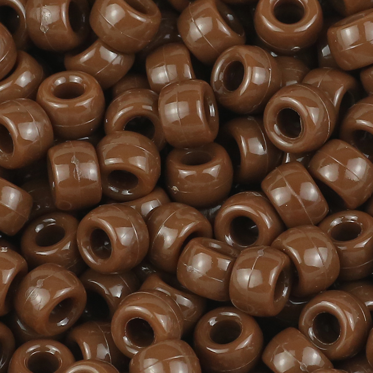Akryl Perler med Stort Hul 6x9mm - Til Venskabsarmbånd & Hårfletninger Håndværk: Chokolade / 9mm