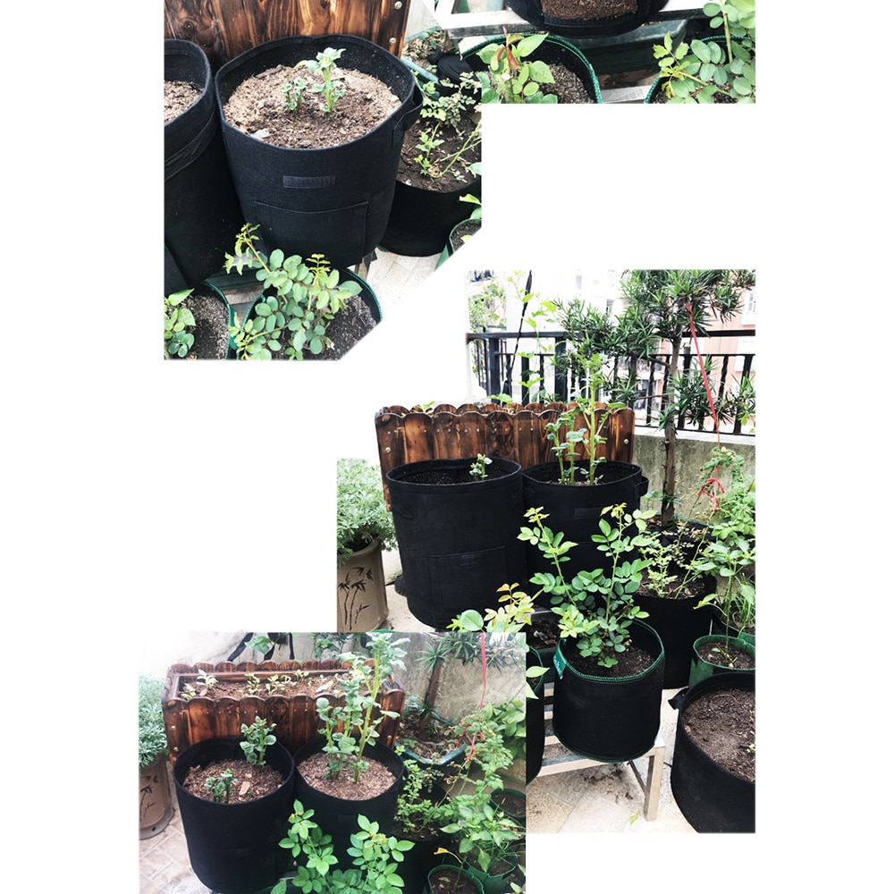 10 Gallons Fabrics Garden Potato Planting Grow Bag with Handles Vegetables Planter Bags for Potato Tomato Vegetable Growing