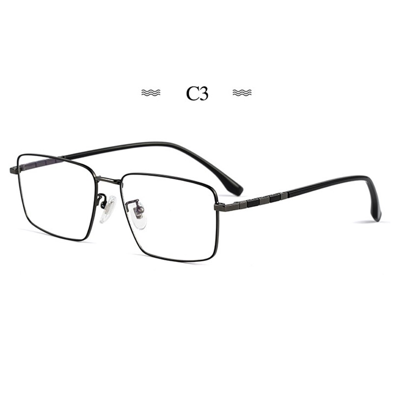Montura de gafas de titanio puro para hombre, gafas graduadas de , a la , estilo de negocios, T8635T: C3