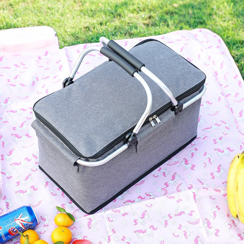Camping Picknick Geïsoleerde Koeltas 16L Draagbare Opvouwbare Tas Lekvrije Koeltas Mand Met Handvat