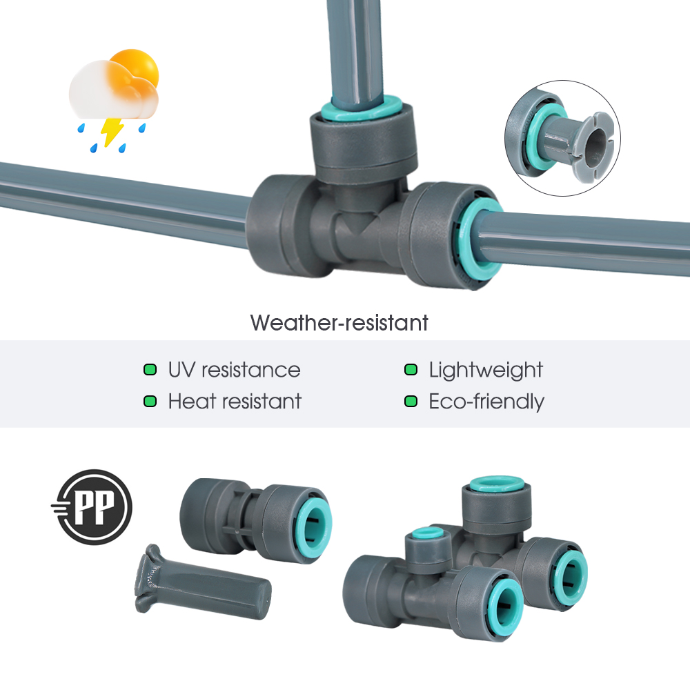 OD-16mm PE Hose Irrigation Connector Watering Tubing Joints Garden Drip System Fittings Tee Straight Elbow Pipe Repair Adaptee