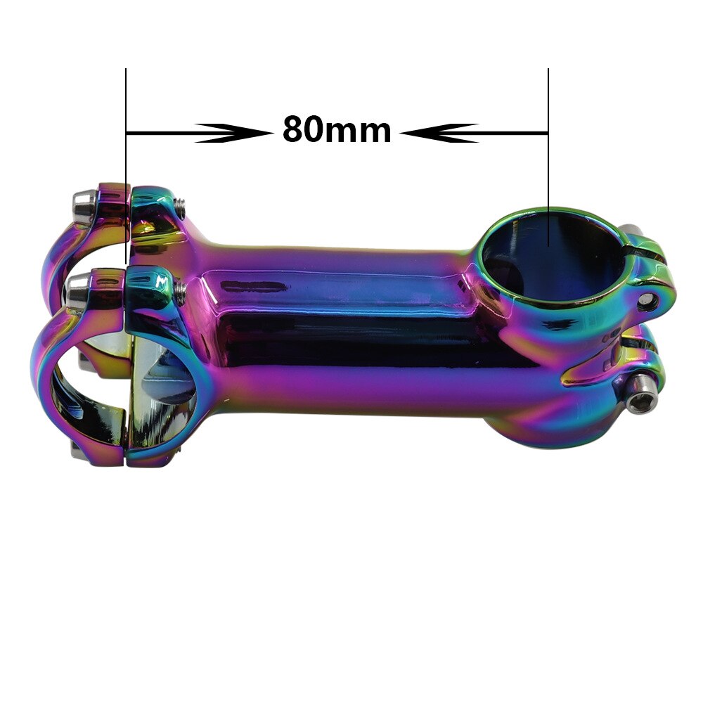Regenbogen Fahrrad Lenker Vorbau 6 Grad 31,8mm * 60/70/80/90mm Berg Straße Fahrrad bunte Stengel MTB XC Behälter DH FR Fahrrad Stengel: 80MM