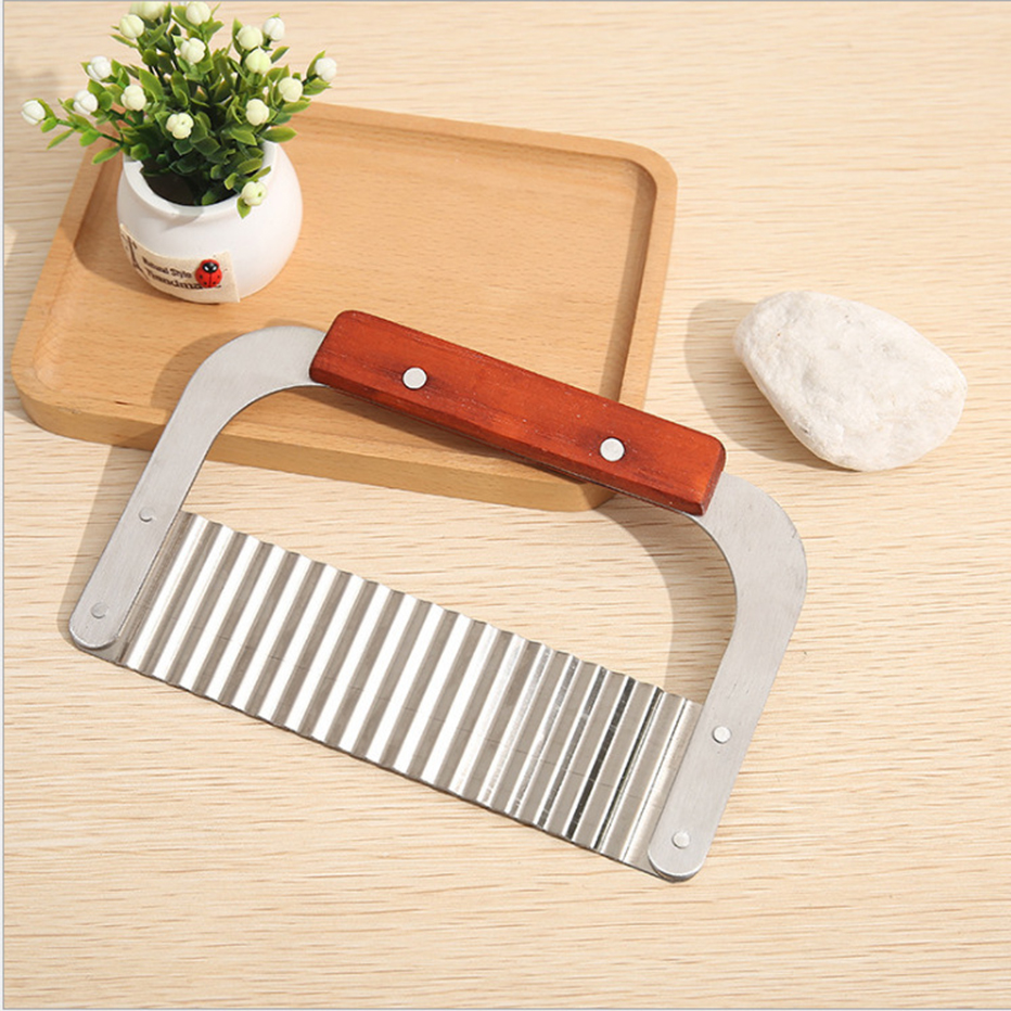 Rvs Golf Mes Potato Cutter Slicer Slicer Slicer Aardappel Flarden Artefact Golf Mes Aardappel Mes: Default Title