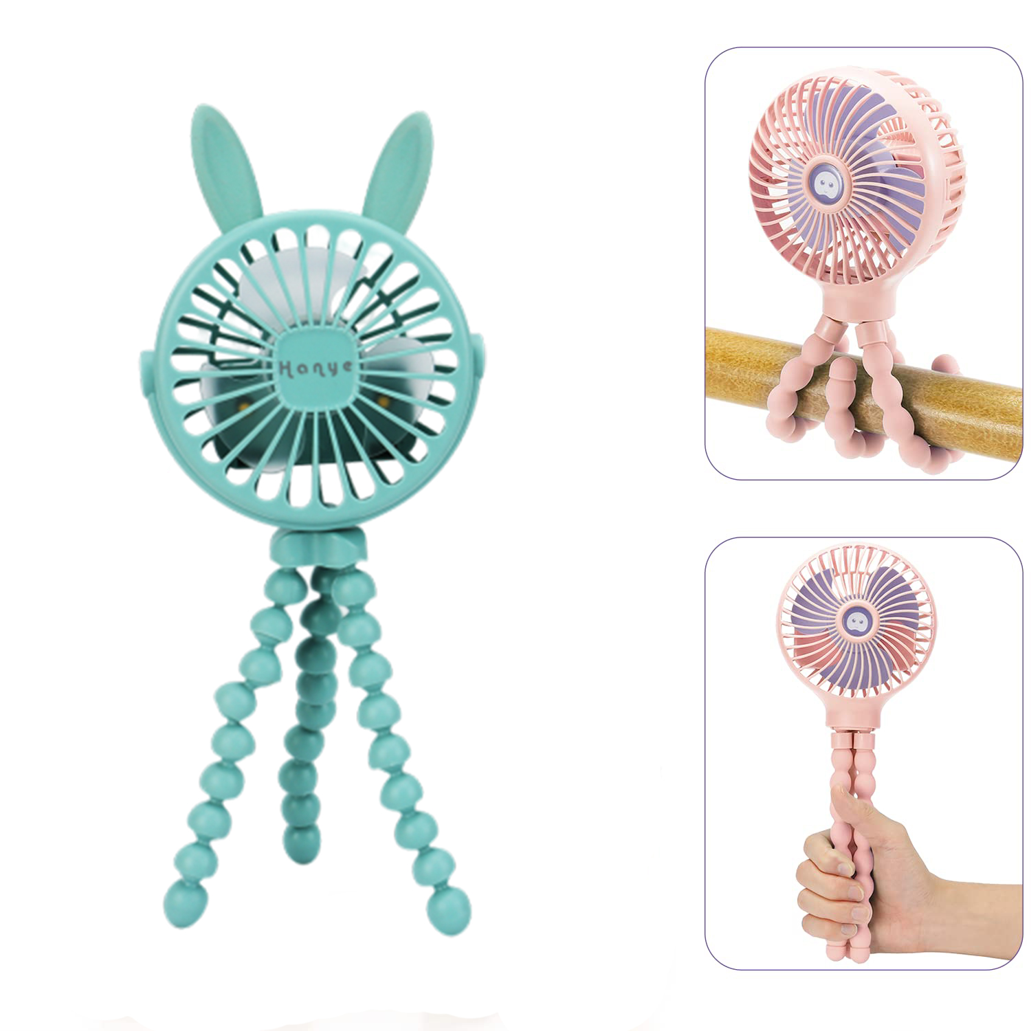 Ventilador de luz noturna de verão para carrinho de bebê portátil ventilador de cama de bebê recarregável usb ventilador operado por bateria acessórios para bebês