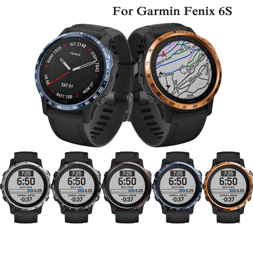 Funda para Garmin fenix 6S para fenix 6S Pro, funda de de anillo con bisel de estilo deportivo clásico, cubierta protectora de adhesivos, biseles de