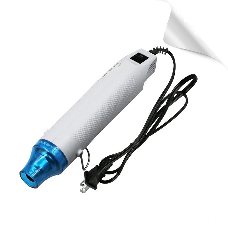 US/ue Plug pistolet à Air soudure multifonction bricolage outil de rétrécissement doux en céramique Portable sèche-cheveux support siège ventilateur chauffage: 220V EU / White