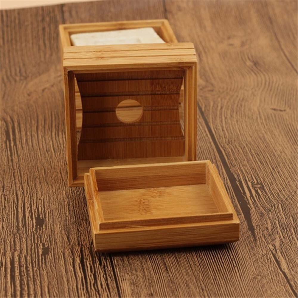 Portable Bamboo Soap Dish Bamboo Bathroom Shower Manual Drain Soap Tray Wooden Soap Tray Holder Plate jabonera ducha