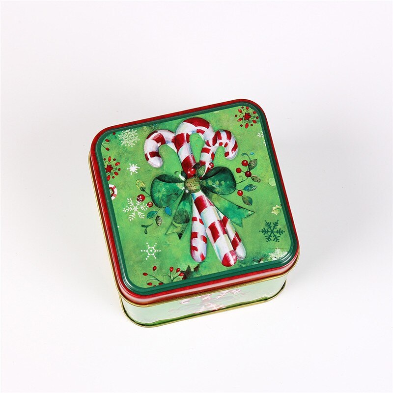Christmas Tin Box Package Wedding Party Candy Baking Cookies Biscuit Case Container Christmas Decoration for Home: G
