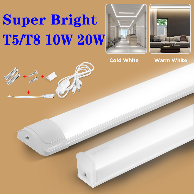 Tira de luces Led de tubo de 220V con Cable, accesorio de luces para el hogar, dormitorio, cocina, armario, iluminación, lámpara interior, tubo de 110V