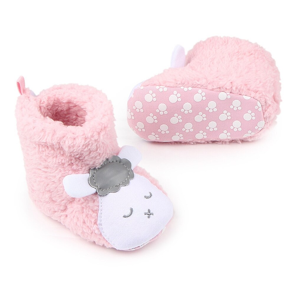 Baby Meisje Winter Warm Booties Leuke Patroon Animal Cartoon Leuke Fleece Snowboots Non Slip Peuter Eerste Wandelaars 3-11M Schoenen