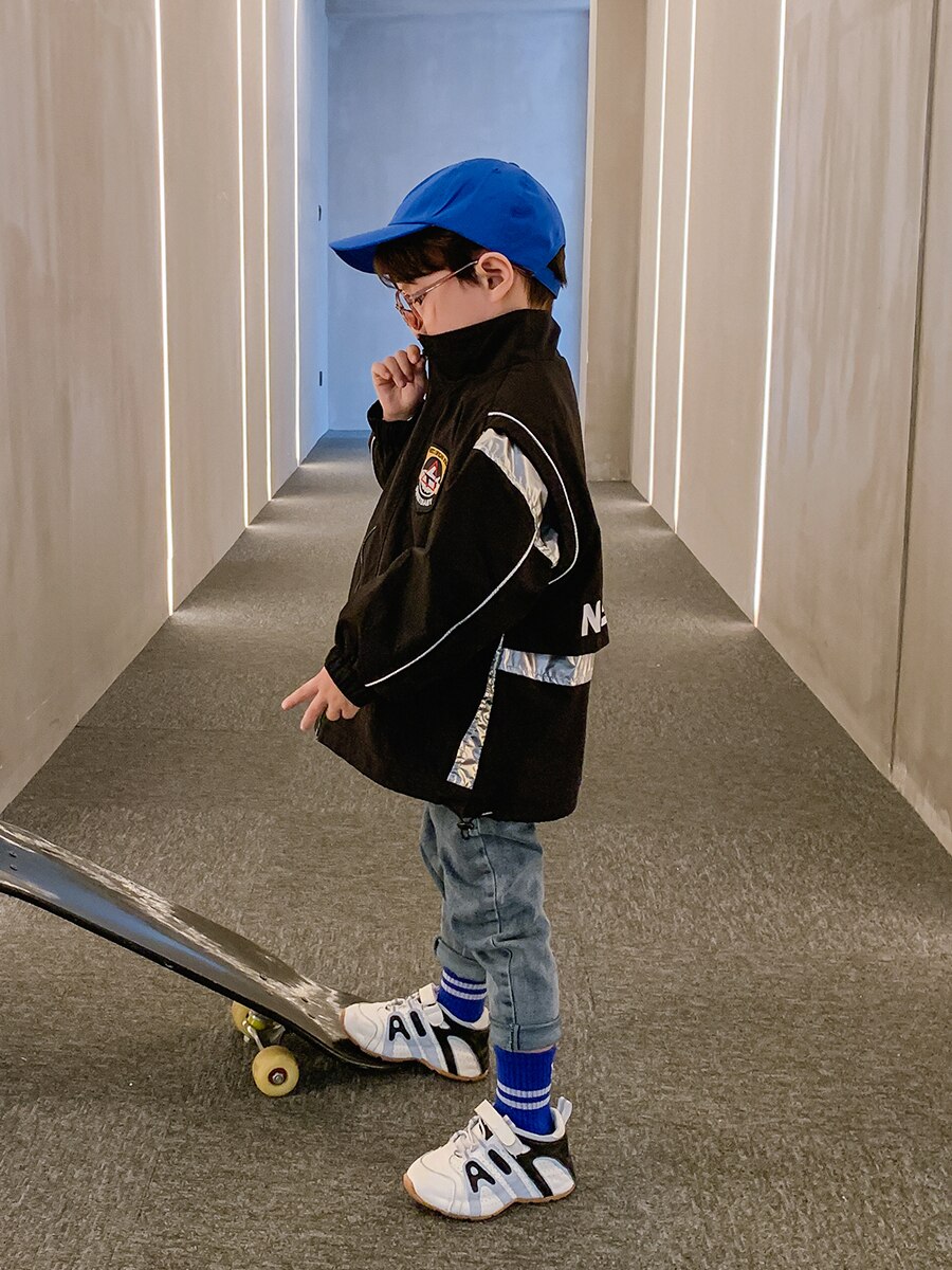 Veste à manches longues pour garçons coupe-vent manteau réfléchissant printemps et automne Style coréen vêtements pour enfants