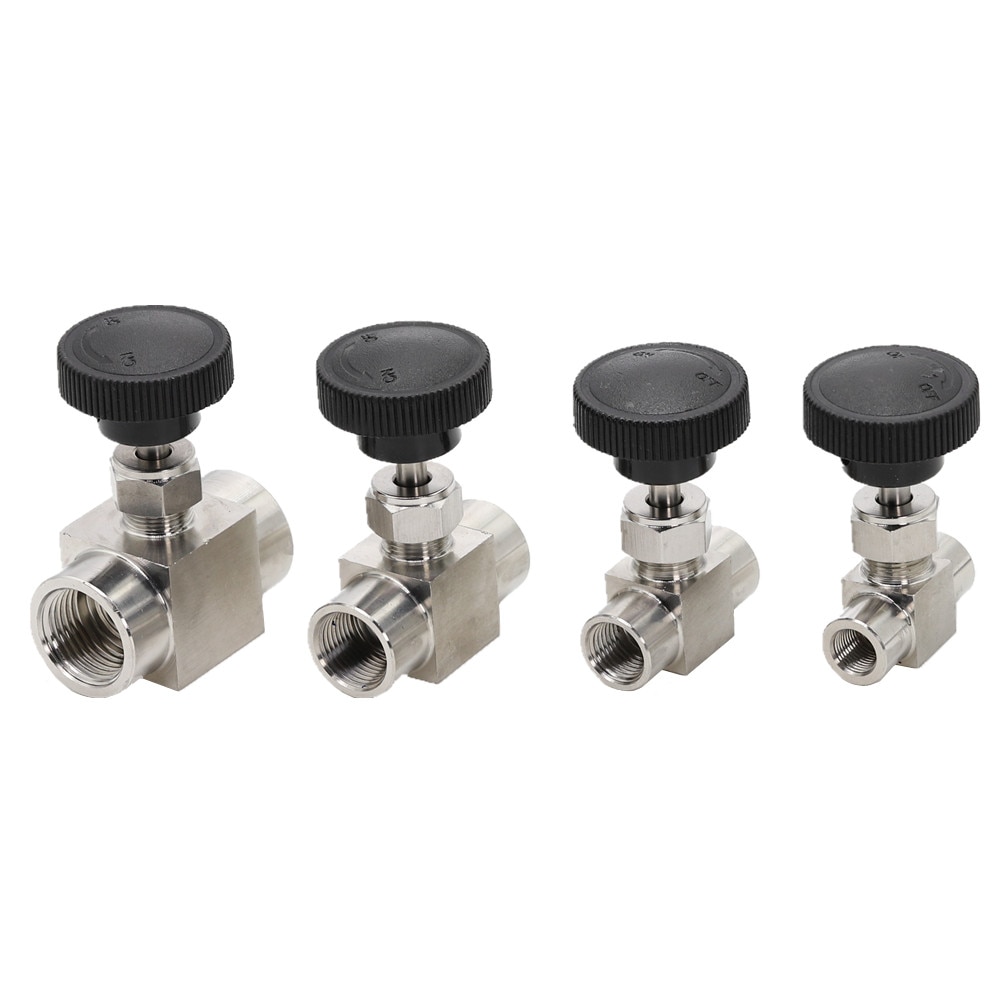1/8 " 1/4 " 3/8 " 1/2 " bsp lika invändig gänga  ss 304 flödeskontroll av rostfritt stål stäng av nålventilen