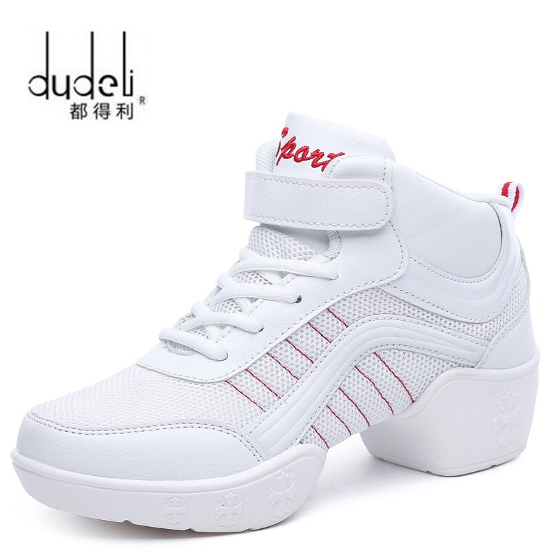 DUDELI-zapatos de baile para mujer, zapatillas deportivas de suela exterior blanda, zapatos de practica moderna, Zapatos de Baile de Jazz: Blanco / 5,5
