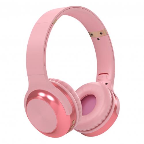 A10 Bluetooth Headphones - Over Ear Stereo Wireless Headset with Mic, Noise Cancelling, SD Card Slot: Pink