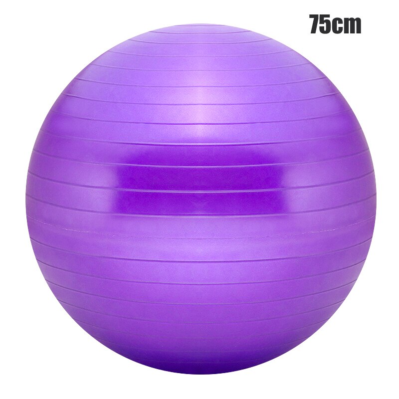 Sport pilates ballen yoga fitness gym antislip balans stabiliteitsbal oefening ontspanning spiermassage 55/65/75cm met opblaasbaar: Paars 75