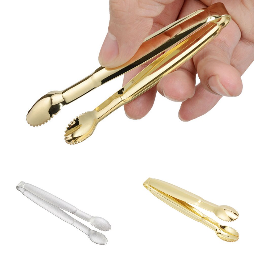 Kitchen Supplies Stainless Steel Food Tong Heat Resistant Dessert Tweezer Cube Sugar Stable Zigzag Clamp Handhold Easy Take