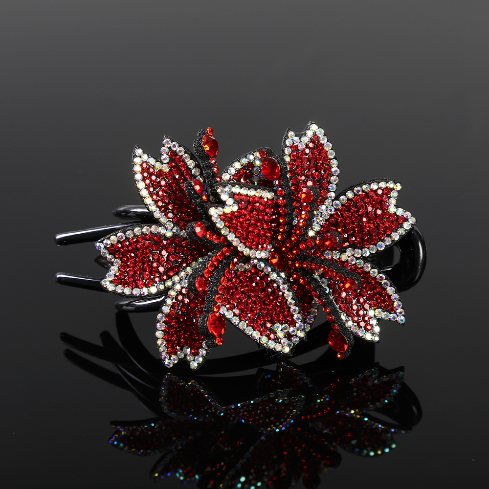 AWAYTR, pinzas para el cabello con diamantes de imitación, horquilla, pasadores de mariposa y flores, pinzas para el cabello de pico de pato Retro para mujer, accesorios para el cabello de cola de caballo: Gris