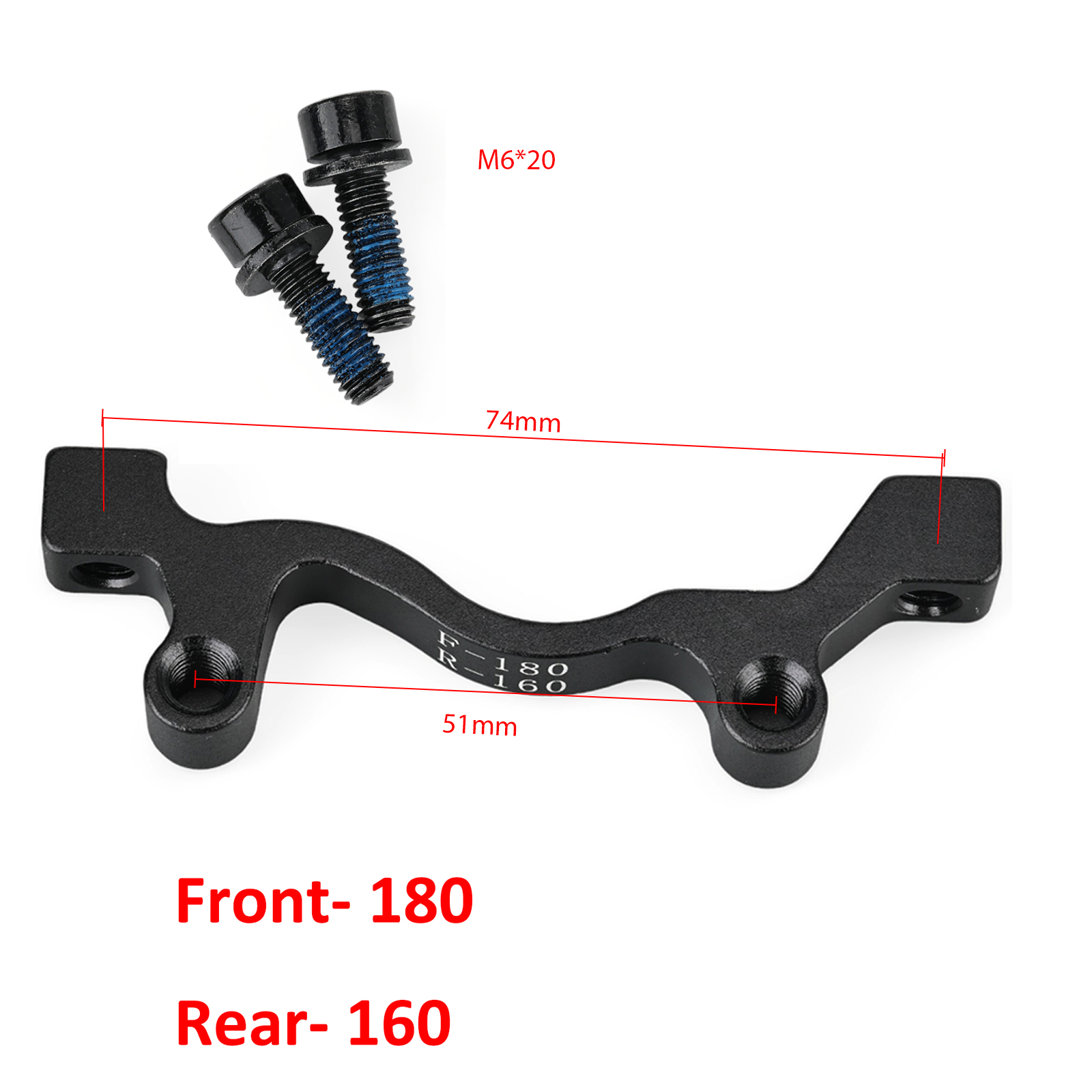 Zoom XTECH HB100 Hydraulic Disc Brake Adapter 140/160/180mm Bracket Front & Rear Caliper Mount Bicycle Scooter Parts: Red