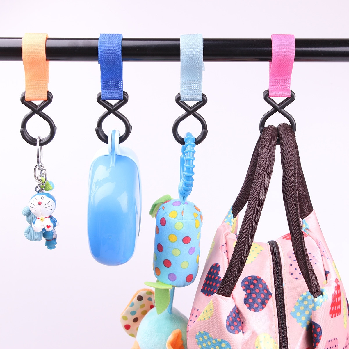 Poignée de poussette colorée, 1 pièce, poignée, crochets de suspension pour poussette, accessoires de landau, sacs de transport, 1 pièce