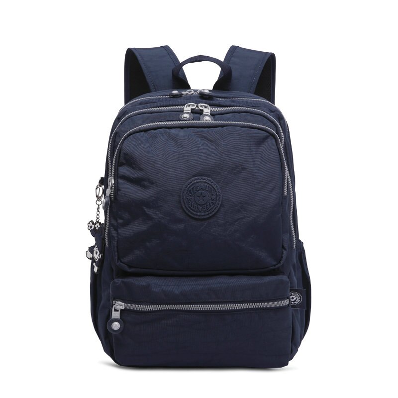 TEGAOTE-Mochila clásica de nailon para mujer, morral escolar para adolescentes, mochila de estudiante estilo pijo, morral femenino: Azul oscuro