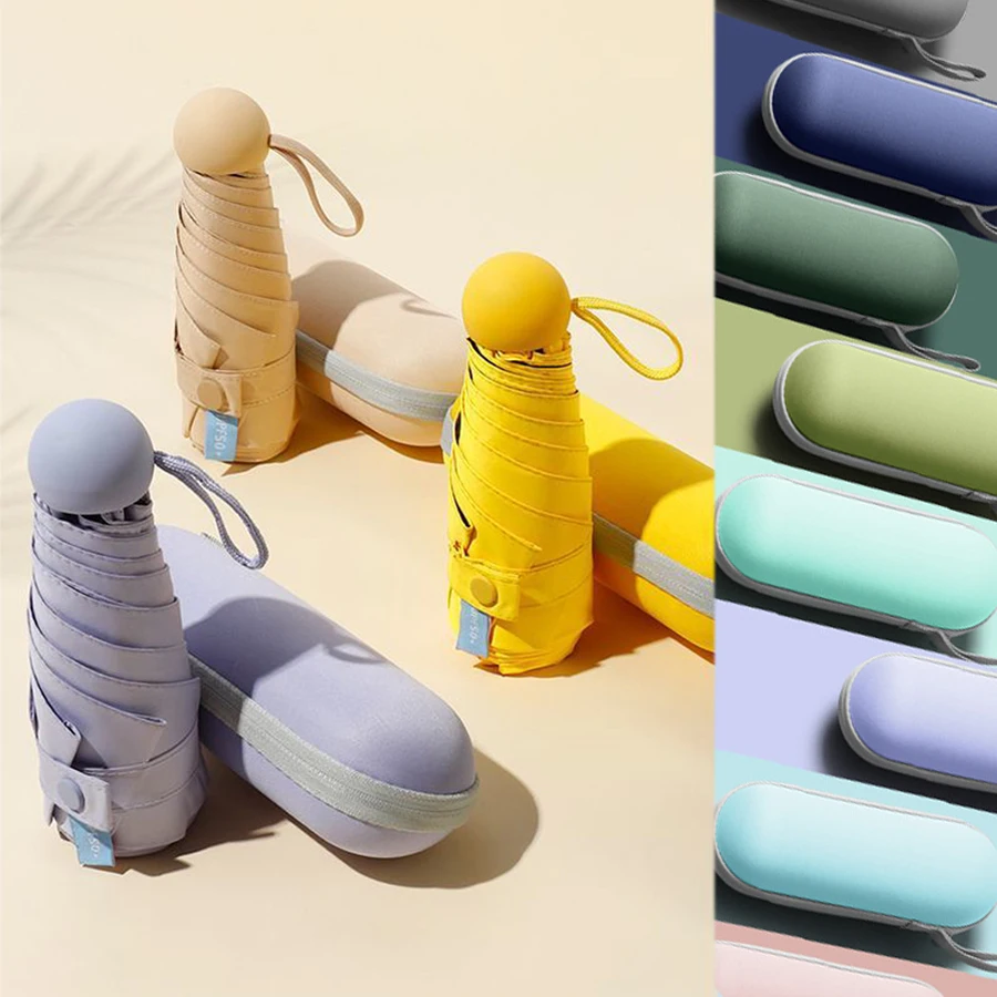 Sombrilla de viaje, paraguas compacto ultraligero, Mini paraguas plegable portátil impermeable, paraguas para hombres y mujeres