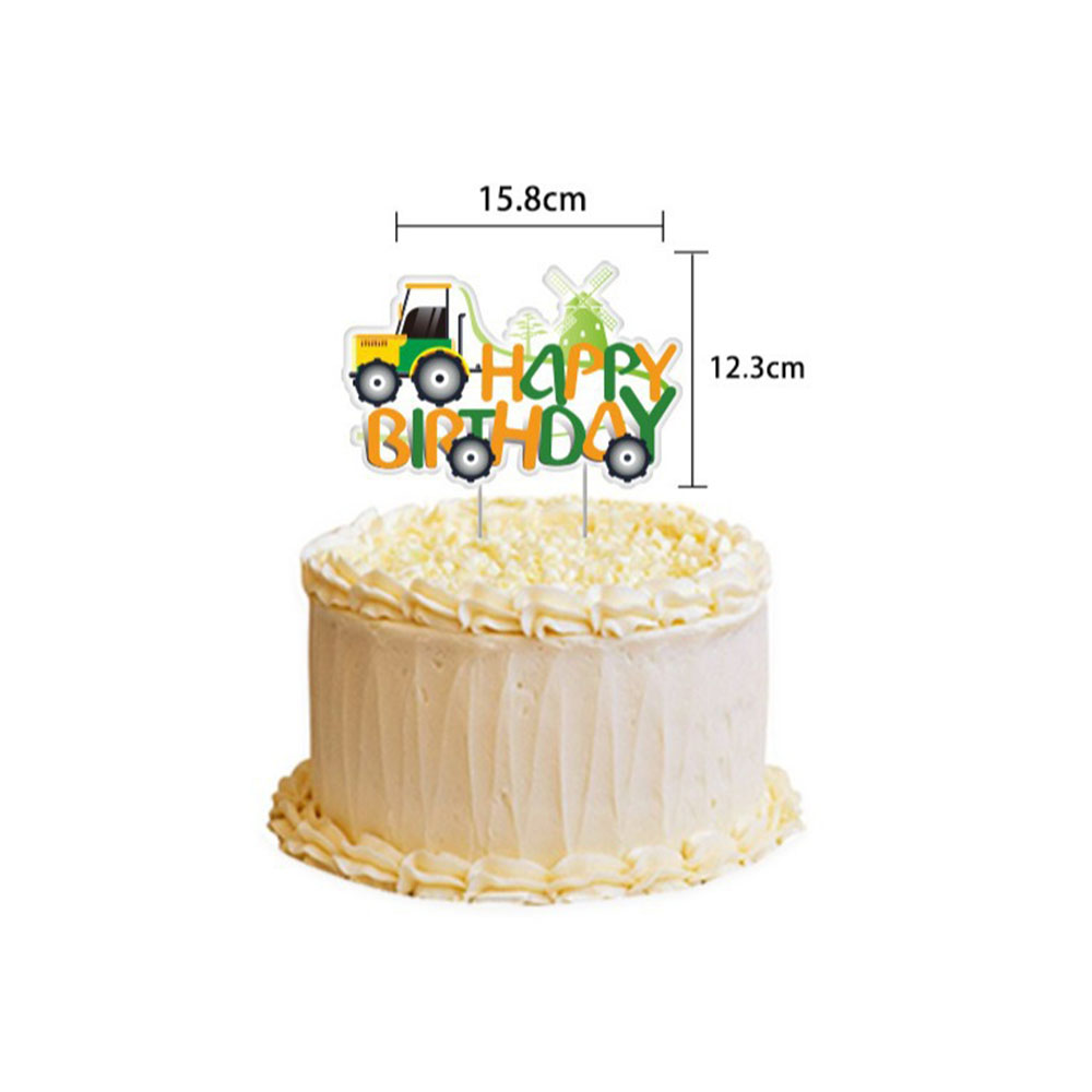 Tracteur gâteau Topper vert véhicule de ferme voitures joyeux anniversaire gâteau Topper enfants ferme tracteur thème fête tracteur gâteau décorations