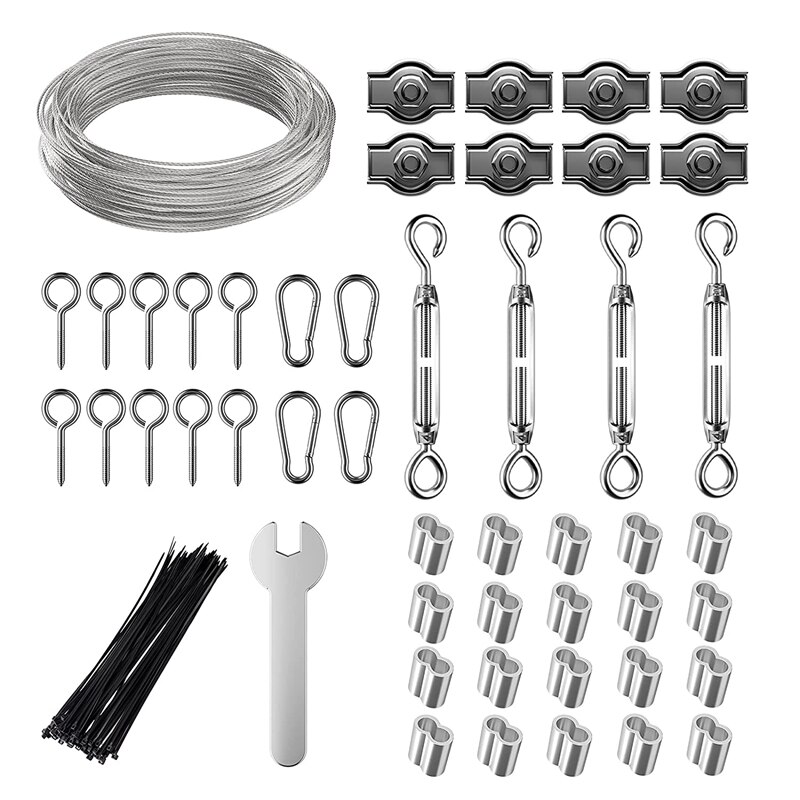 ! 45M PVC Coated Wire Trellis Kit/Fence Wire Tensioner/Catenary Wire Kit/Plant Training Wire Kits/Wire Trellis Kit: Default Title