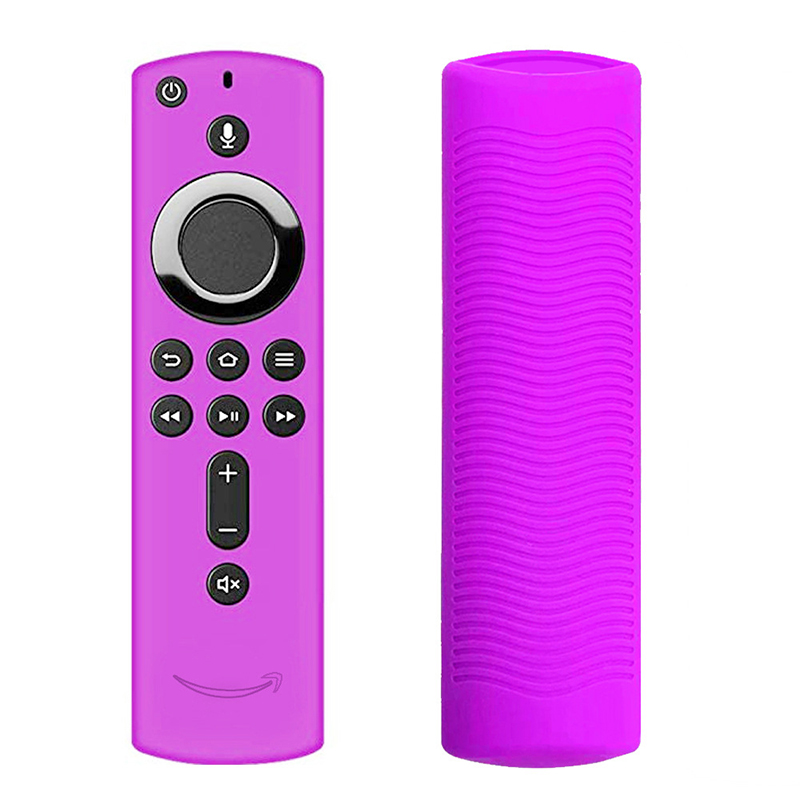 Soft Lattice Durable Anti Slip Accessories Remote Control Cover Protective Case Silicone Shockproof For Fire TV Stick: Purple