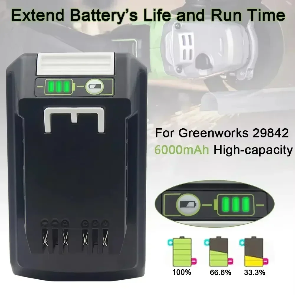 För greenworks 24v 6.0ah litiumbatteri greenworks batteri för greenworks 24v 48v verktyg  mo24 b 410 mo48 l 4211 ht24 b 210 21342