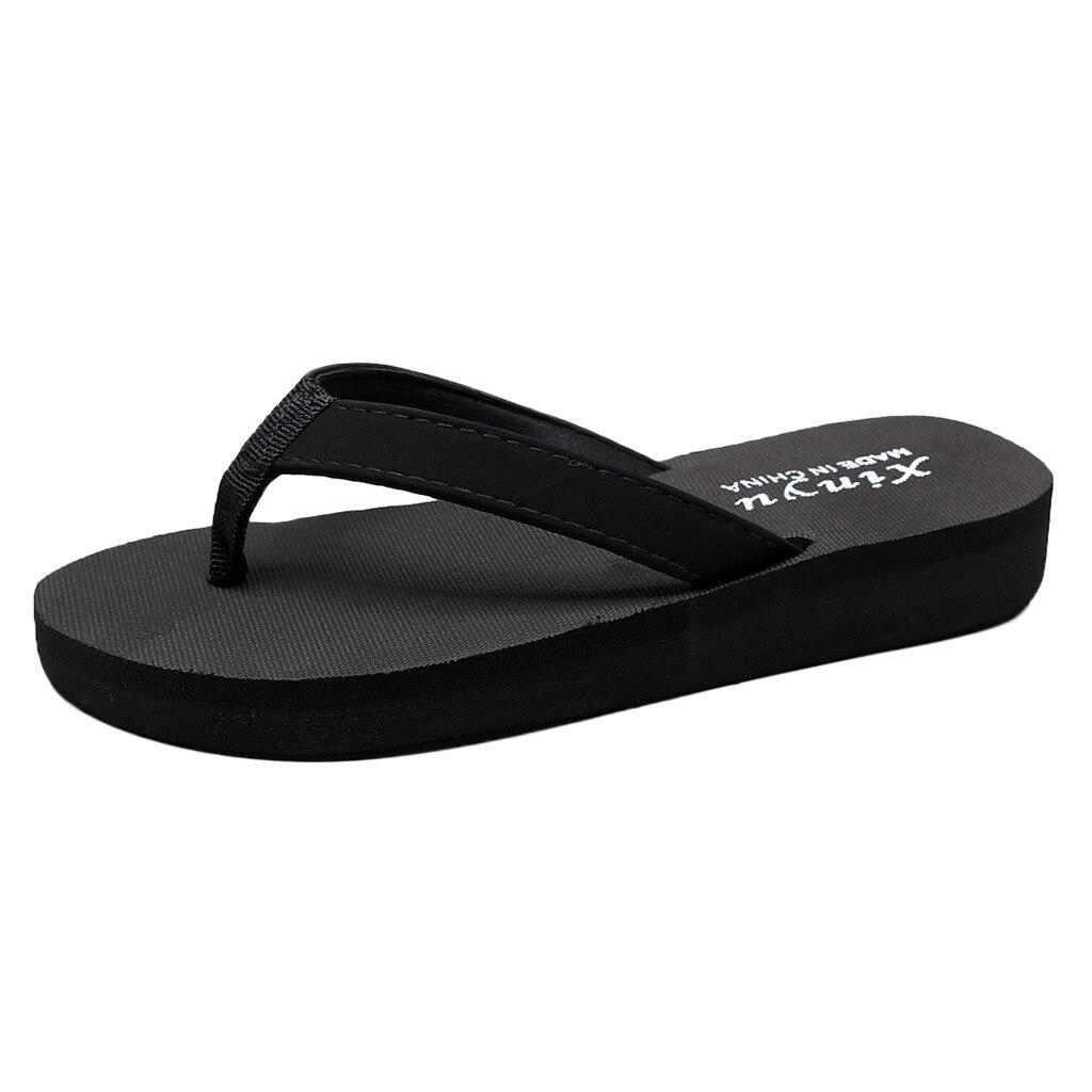 Bohemian Ethnic Style Flat Shoes Female Sandals Sandals Beach Slipper Women Outdoor Flat Beach Slides#E: Black / 38